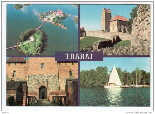 Ensemble of the castle on the island - Trakai - 1982 - Lithuania USSR - unused - JH Postcards