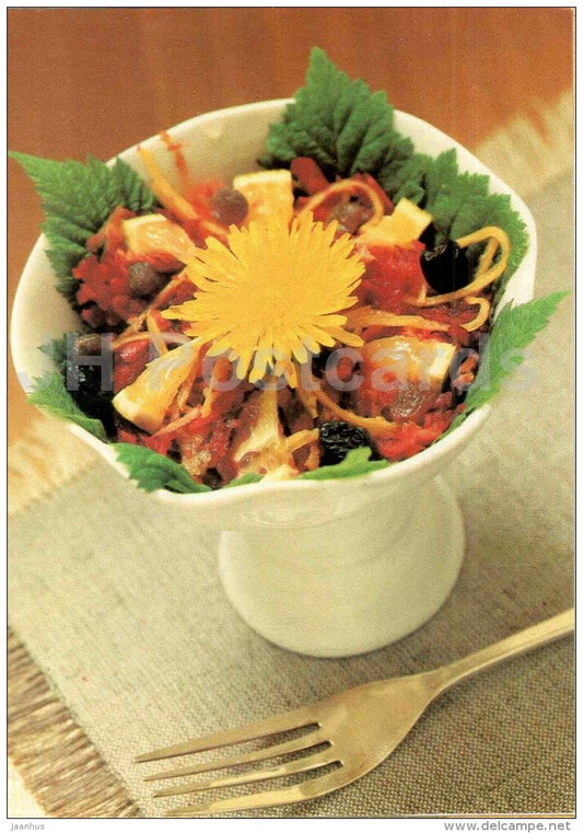 dessert - Dishes from Pumpkin - recepies - 1991 - Russia USSR - unused - JH Postcards