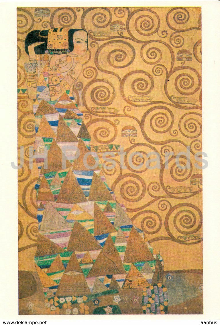 painting by Gustav Klimt - Die Erwartung - Austrian art - Germany DDR - unused - JH Postcards