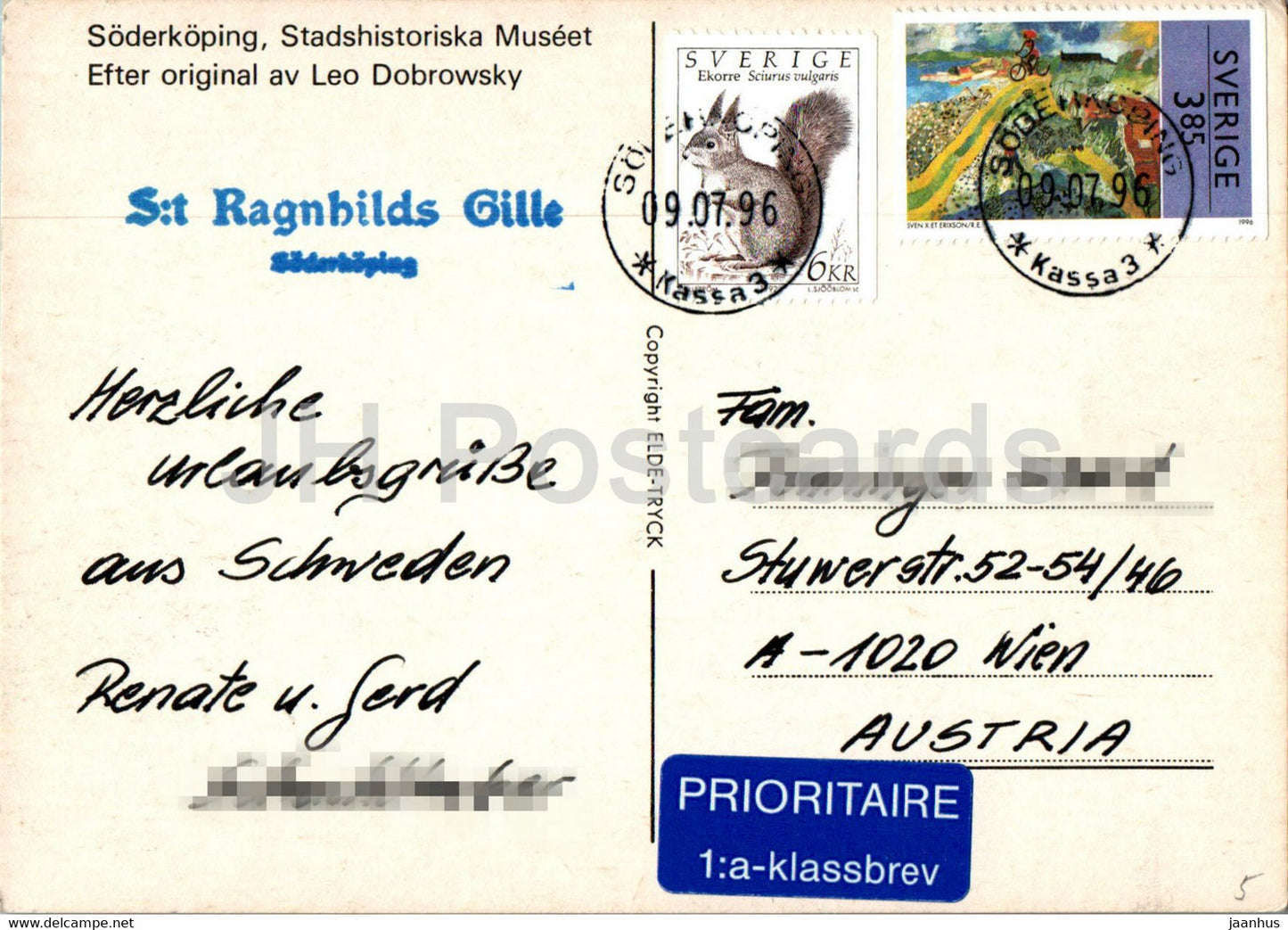 Soderkoping - Stadshistoriska Museet de Leo Dobrowski - musée - illustration - 1996 - Suède - utilisé