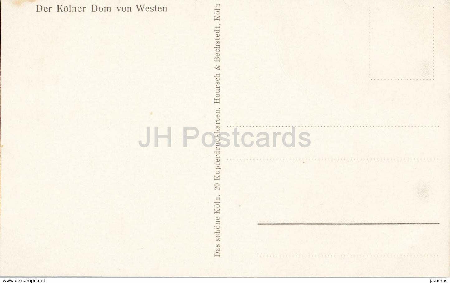 Koln - Cologne - Der Kolner Dom von Westen - cathedral - old postcard - Germany - unused