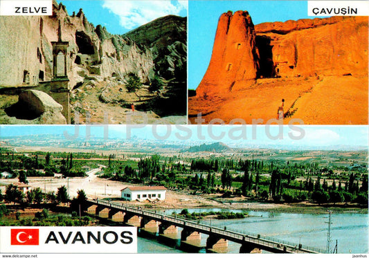 Avanos - Nevsehir - A general view - Zelve and Cavusin - multiview - bridge - Turkey - unused - JH Postcards