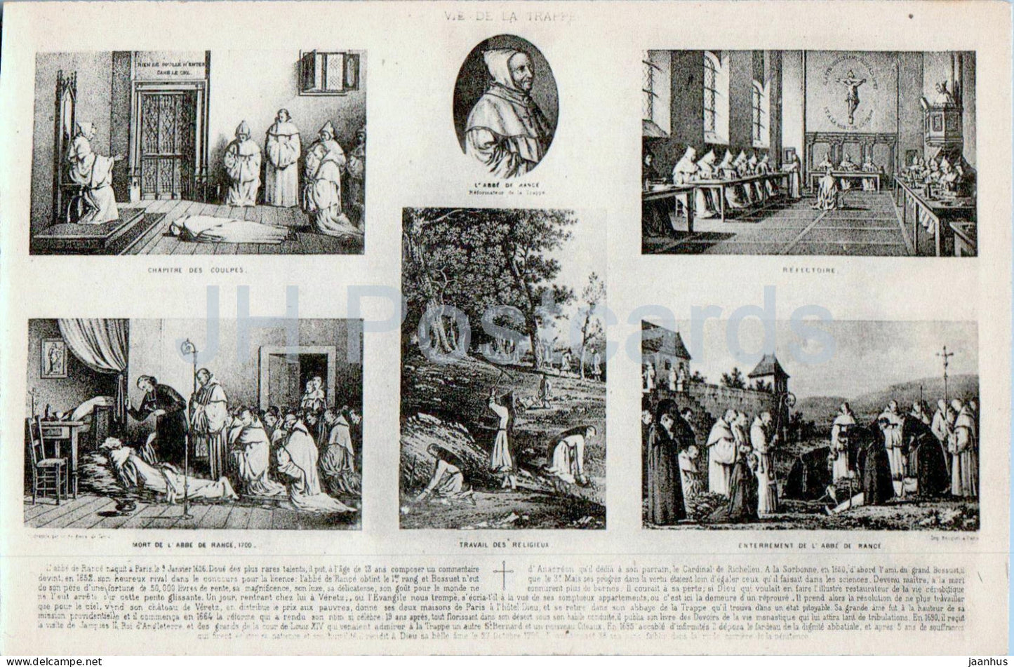 Vie de la Trappe - old postcard - France - unused - JH Postcards