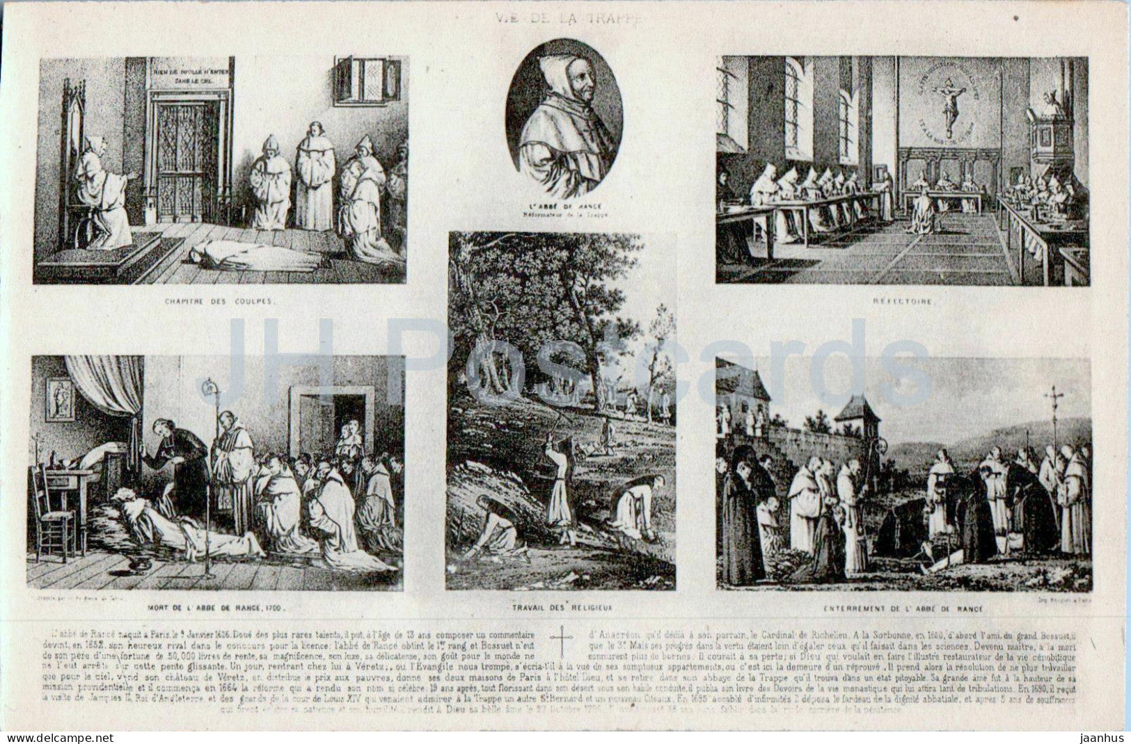 Vie de la Trappe - old postcard - France - unused - JH Postcards