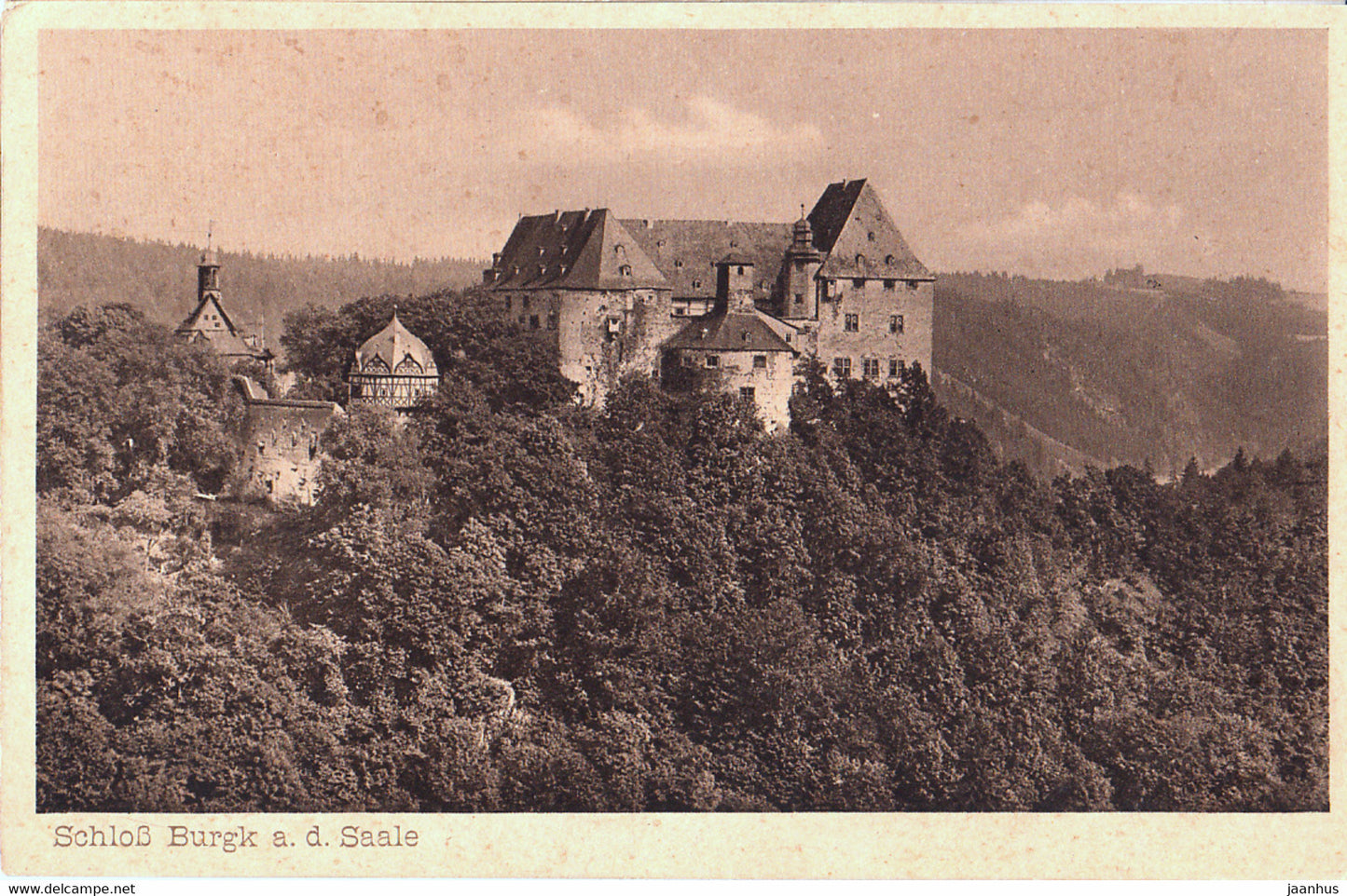 Schloss Burgk a d Saale - castle - old postcard - 1739 - Germany - unused - JH Postcards