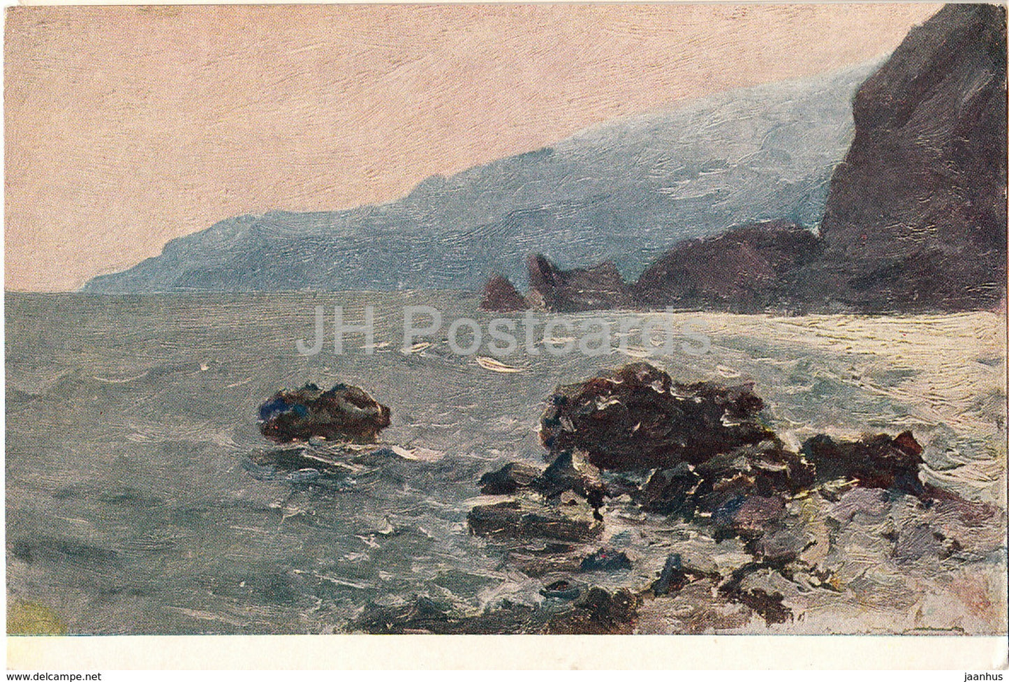 painting by I. Titov - Evening Motif - Russian art - 1953 - Russia USSR - unused - JH Postcards