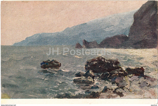 painting by I. Titov - Evening Motif - Russian art - 1953 - Russia USSR - unused - JH Postcards