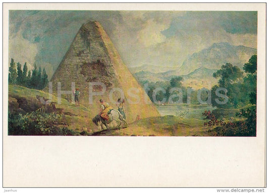painting by Hubert Robert - Pyramid of Cestius , 1760s - French art - 1981 - Russia USSR - unused - JH Postcards