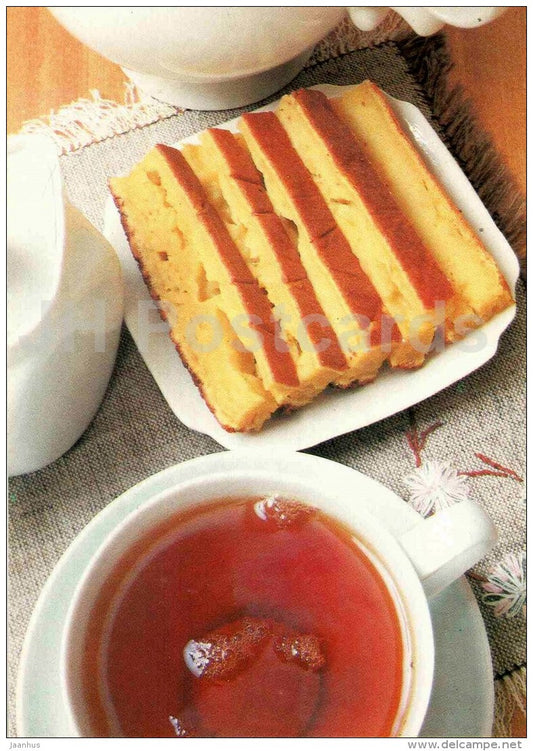 Sponge cake with pumpkin - Dishes from Pumpkin - recepies - 1991 - Russia USSR - unused - JH Postcards