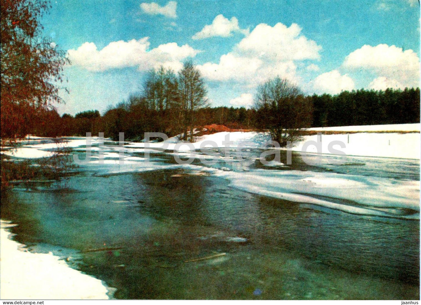 Lahemaa - The Valgejogi river in late winter - 1 - 1978 - Estonia USSR - unused - JH Postcards