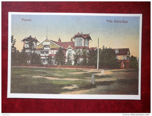 Pärnu - Pernau - Villa Karls-Ruh - old postcard REPRODUCTION!!! - 1984 - Estonia USSR - unused - JH Postcards