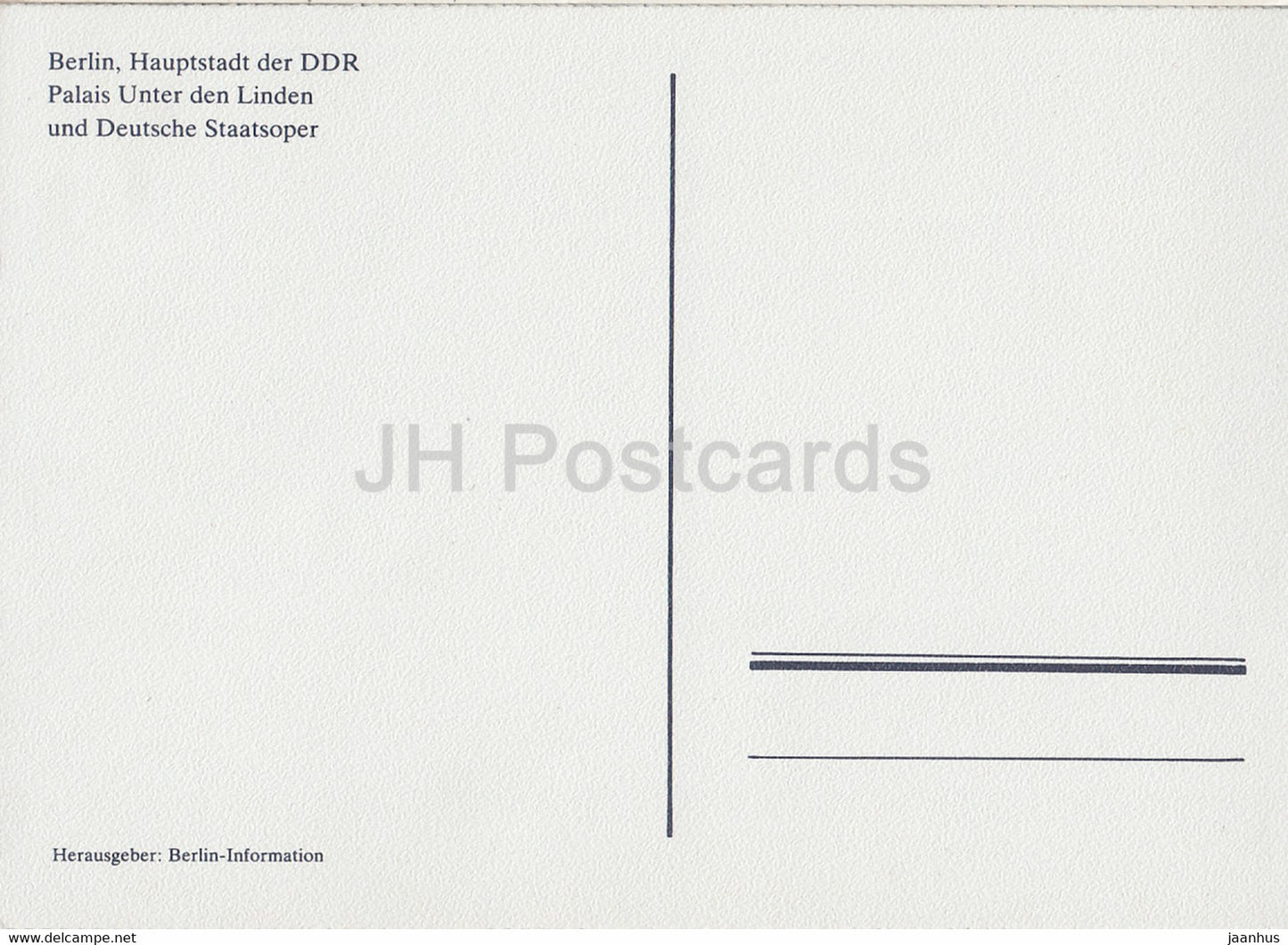 Berlin - Palais Unter den Linden und Deutsche Staatsoper - printed on thin paper - Germany - unused