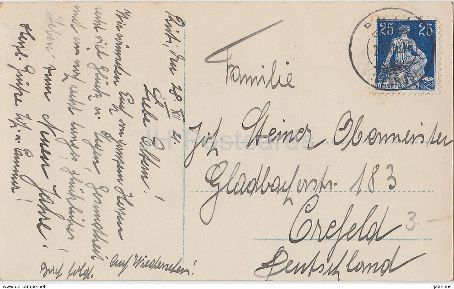 New Year Greeting Card - Die Besten Wunsche zum neuen Jahre - chldren NPG 7233/6 - old postcard - 1921 - Germany - used