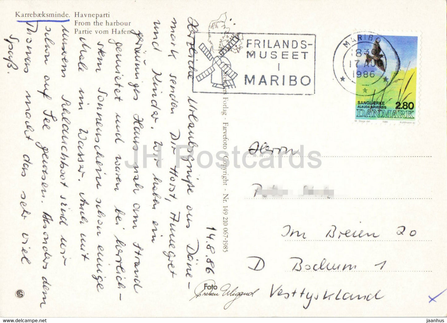 Karrebaeksminde – Vom Hafen – Hafen – Schiff – Boot – 1986 – Dänemark – gebraucht