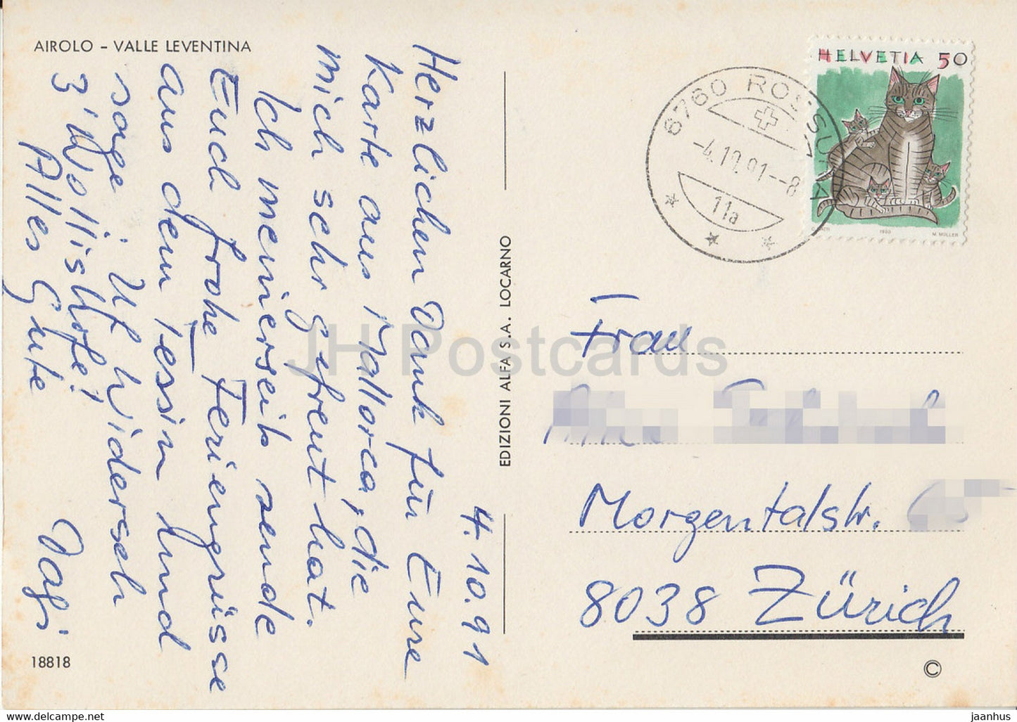Airolo - Valle Leventina - 18818 - 1991 - Suisse - d'occasion