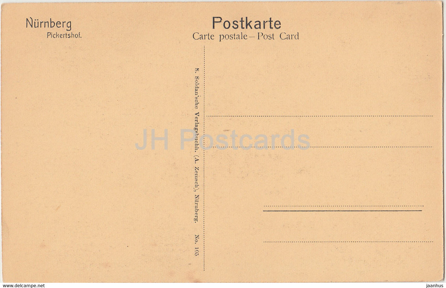 Nurnberg - Pickertshof - 1 - old postcard - Germany - unused