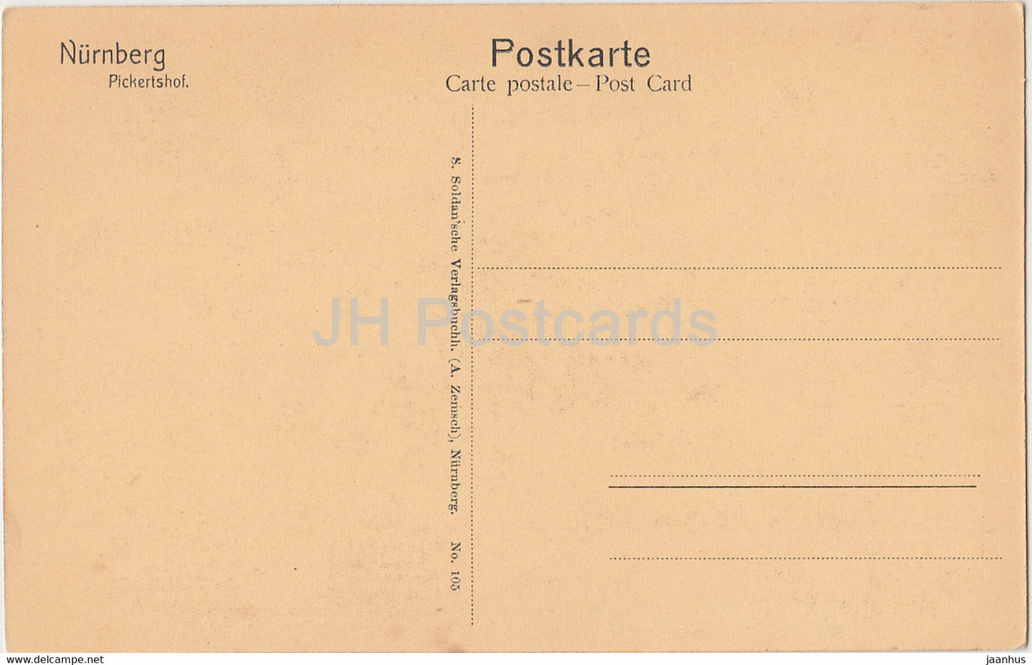 Nürnberg - Pickertshof - 1 - alte Postkarte - Deutschland - unbenutzt