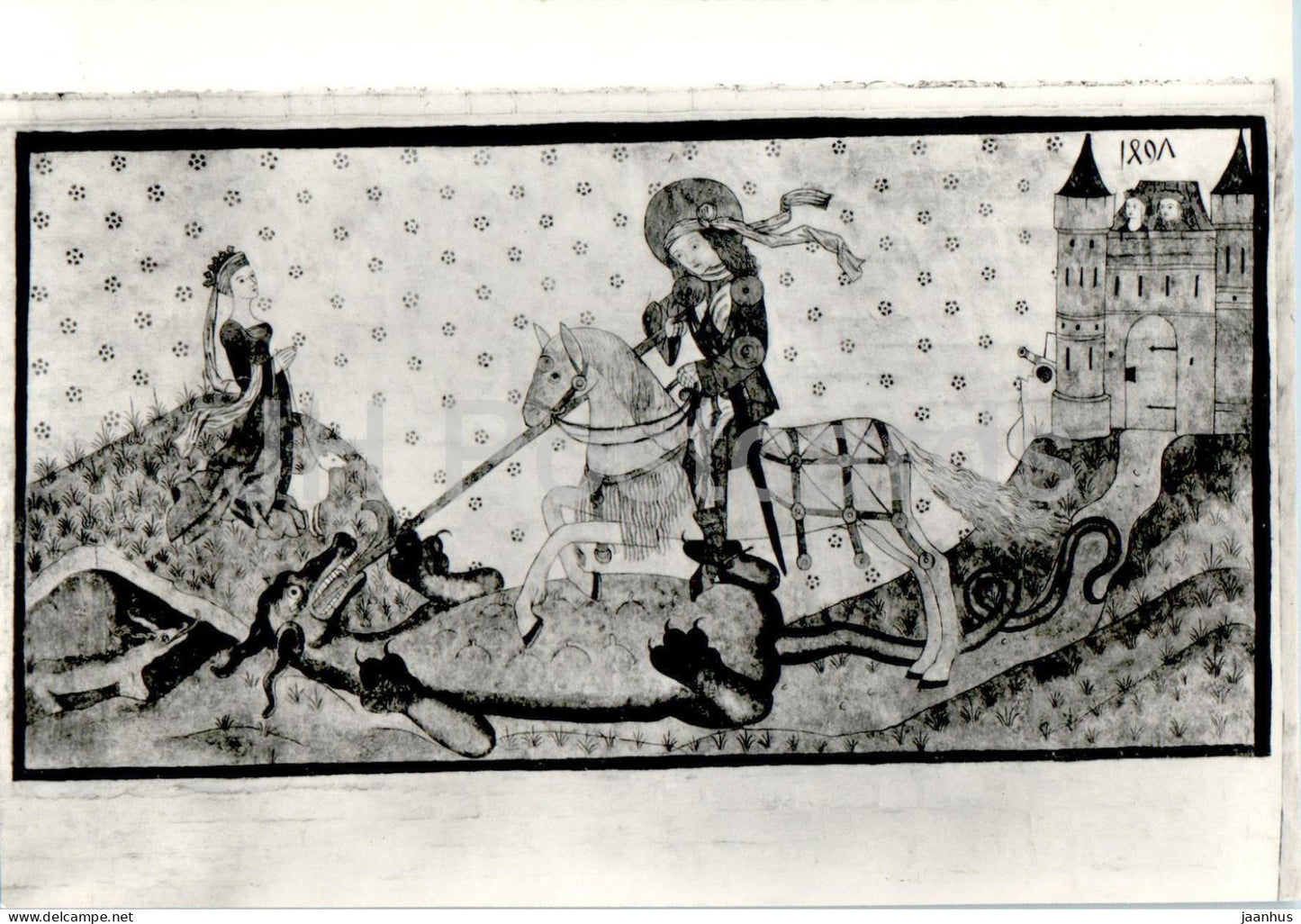 Arhus - Aarhus - Domkirke - Sct Jorgen og Dragen - Saint George and the Dragon - horse - Denmark - unused - JH Postcards