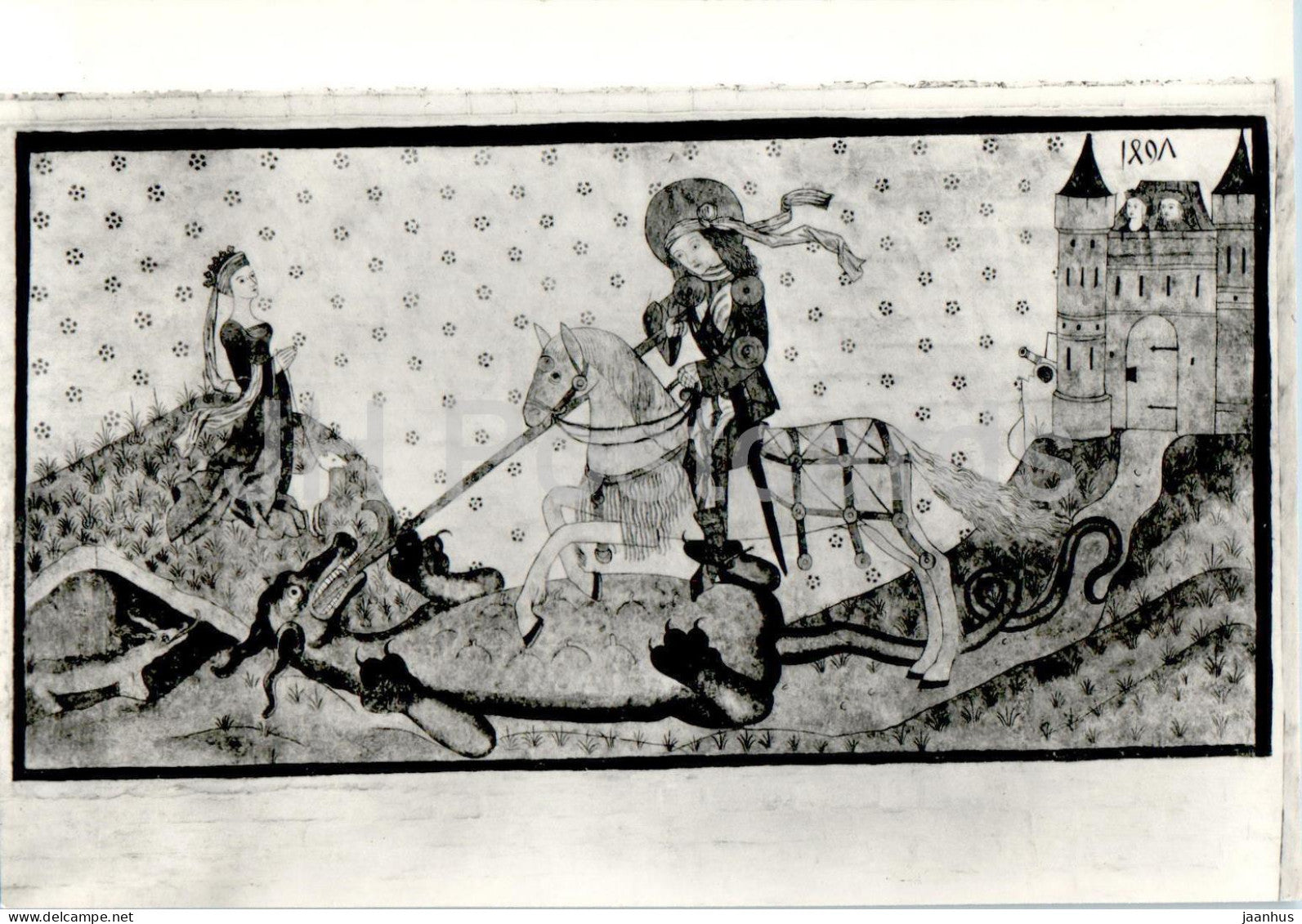 Arhus - Aarhus - Domkirke - Sct Jorgen og Dragen - Saint George and the Dragon - horse - Denmark - unused - JH Postcards