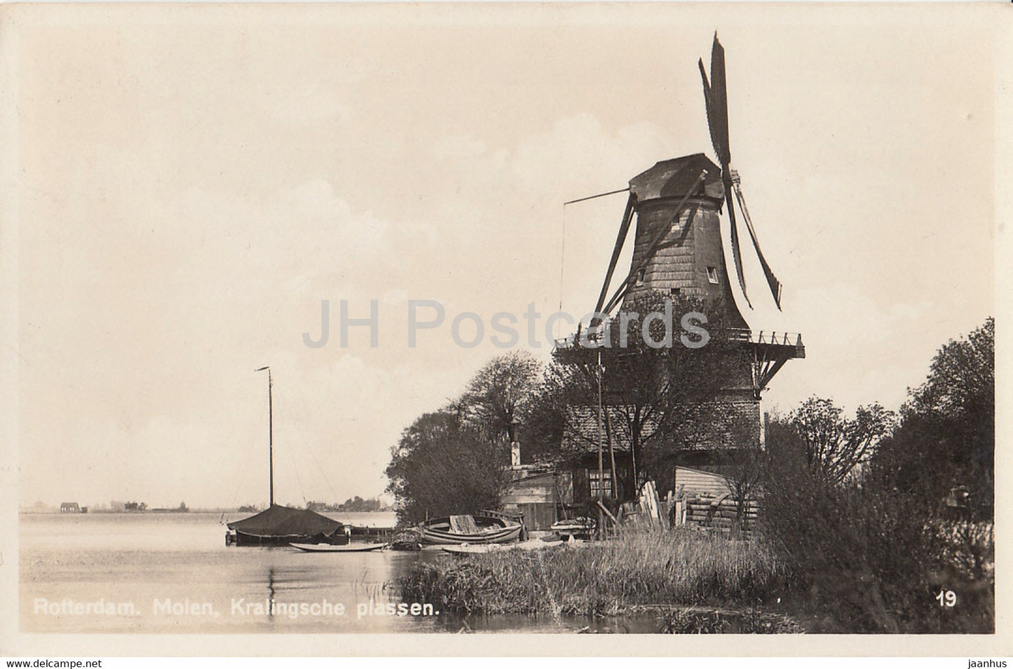Rotterdam - Molen - Kralingsche plassen - windmill - 19 - old postcard - 1937 - Netherlands - used - JH Postcards