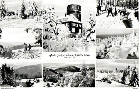 Wintersportparadies am Kahlen Asten 842 m - old postcard - 1950s - Germany - used - JH Postcards