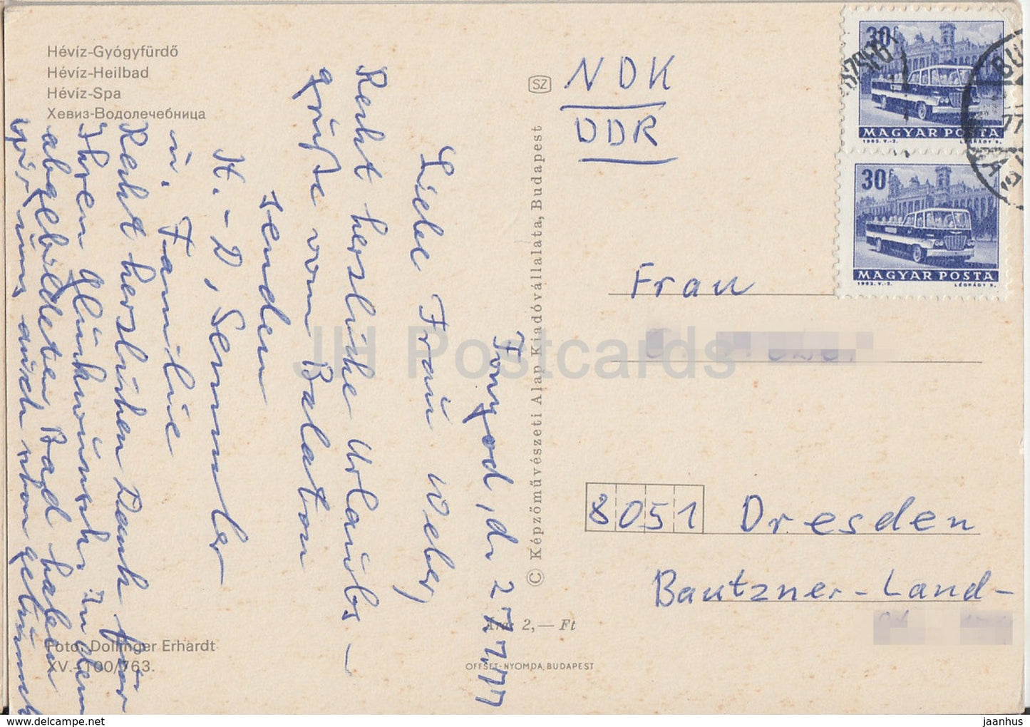 Heviz - Spa - 1977 - Hongrie - d'occasion