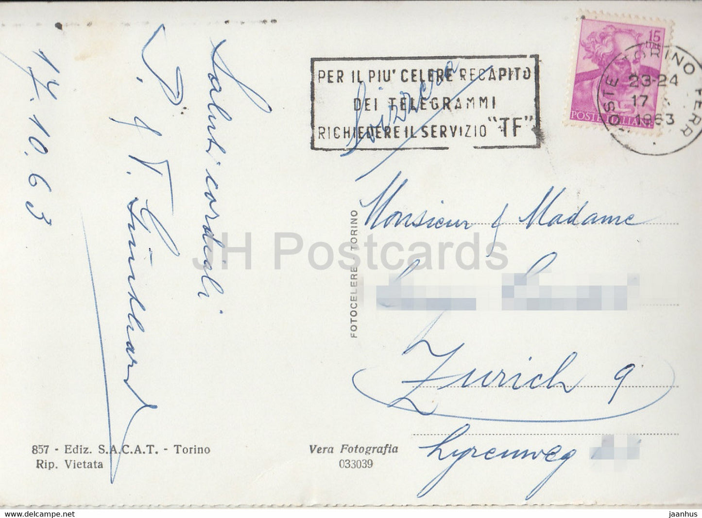 Torino - Turin - Piazza Solferino - square - car - 1963 - Italy - used