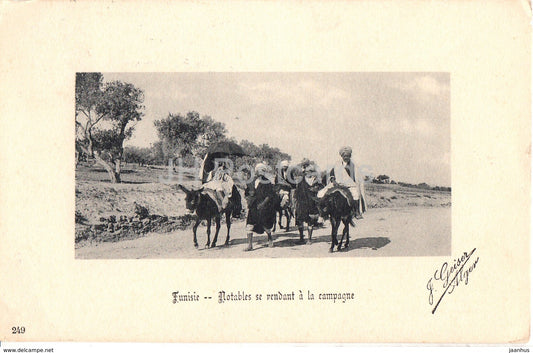 Tunisie - Notables se rendant a la campagne - 249 - old postcard - 1908 - Tunisia - used - JH Postcards