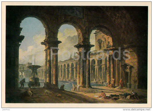 painting by Hubert Robert - Antique Ruins - French art - 1981 - Russia USSR - unused - JH Postcards