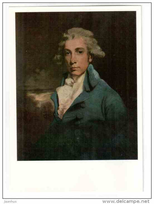 painting by John Hoppner - portrait of a Richard Brinsley Sheridan - british art - unused - JH Postcards