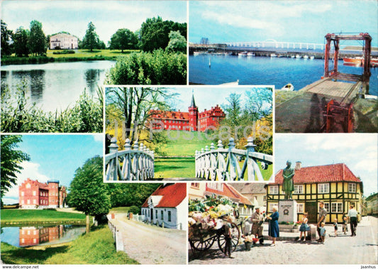 Langeland - views - multiview - 1967 - Denmark - used - JH Postcards