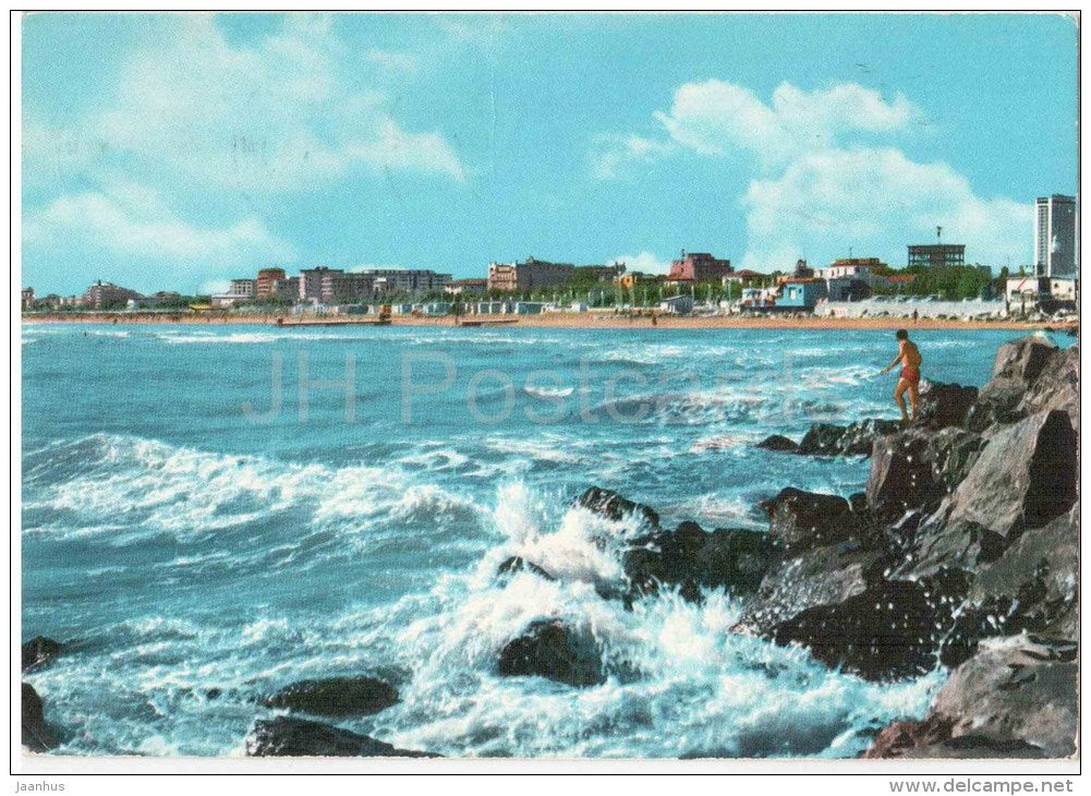 Spiaggia Vista dagli Scogli del Molo - Riviera Adriatica - Rimini - Emilia-Romagna - RM 109/149 - Italia - Italy - used - JH Postcards