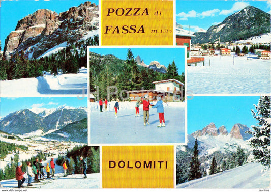 Pozza di Fassa - Dolomiti - Trentino - multiview - 1978 - Italy - used - JH Postcards