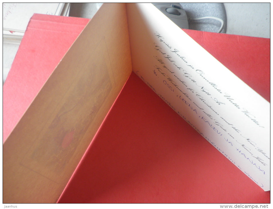 Christmas Greeting Card - bullfinch - bird - Finland - circulated in Finland - JH Postcards