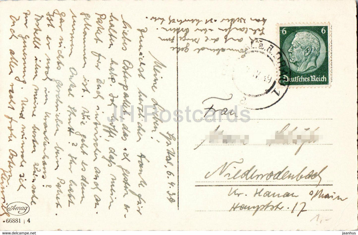 Carte de vœux de Pâques - Herzliche Ostergrusse - 66881 - carte postale ancienne - 1939 - Allemagne - utilisé