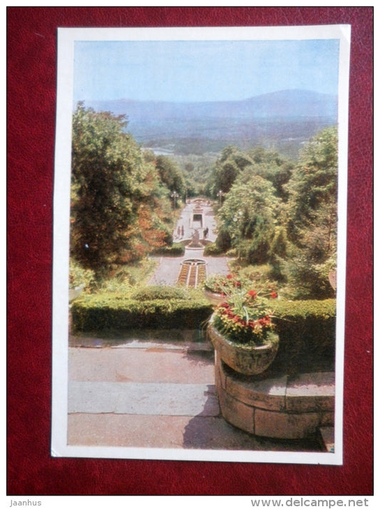a cascade staircase - Zheleznovodsk - 1967 - Russia USSR - unused - JH Postcards