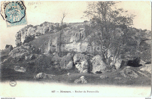 Nemours - Rocher de Portonville - 467 - old postcard - 1905 - France - used - JH Postcards