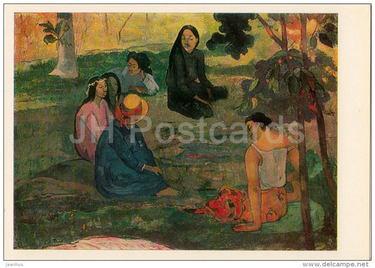 painting by Paul Gauguin - Conversation - women - French art - 1984 - Russia USSR - unused - JH Postcards