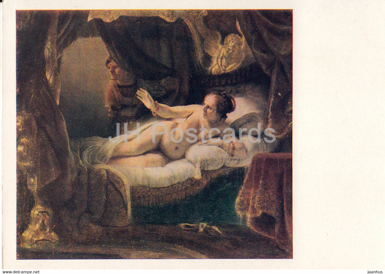 painting by Rembrandt - Danae - naked - nude - Dutch art - 1963 - Russia USSR - unused - JH Postcards