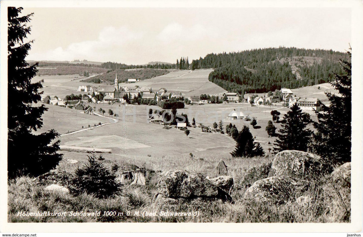 Hohenluftkurort Schonwald 1000 m - old postcard - 1935 - Germany - used - JH Postcards