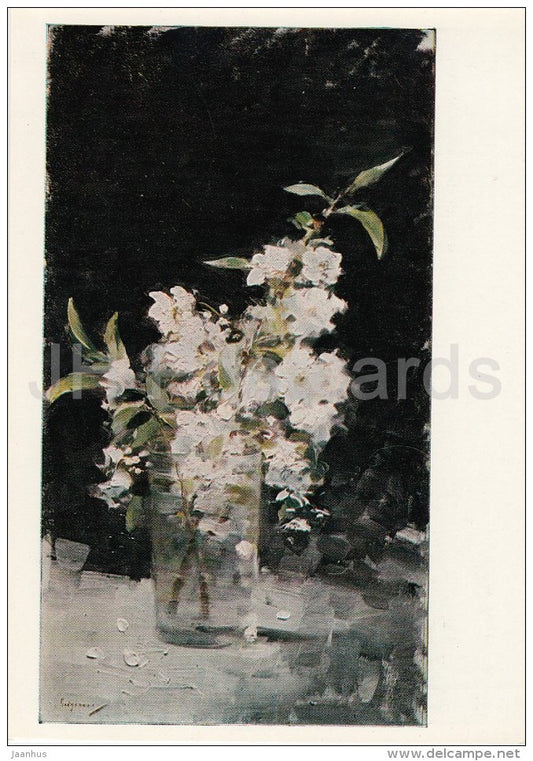painting by Nicolae Grigorescu - Sweet cherry flowers , 1890s - Romanian art - 1976 - Russia USSR - unused - JH Postcards