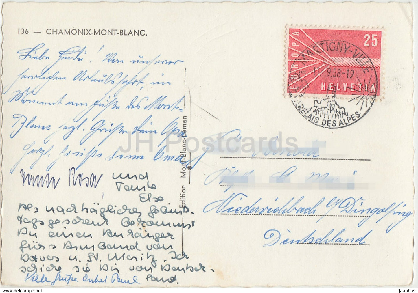 Chamonix – Mont Blanc – 1958 – Frankreich – gebraucht