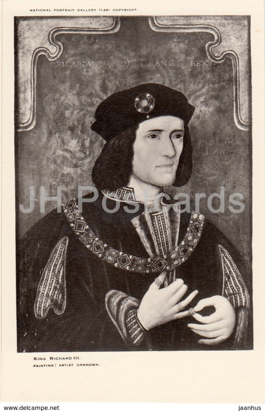 Painting by Unknown Artist - Richard III - National Portrait Gallery - english art - United Kingdom - England - used - JH Postcards