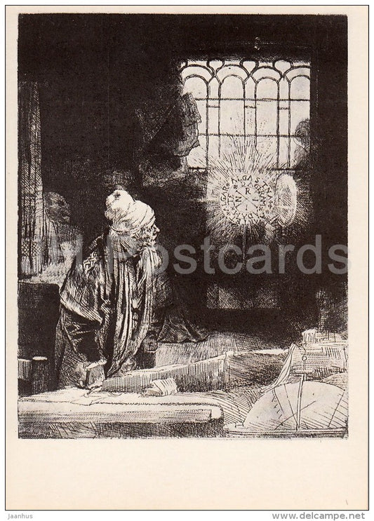 painting by Rembrandt - Faust - Dutch art - Russia USSR - 1984 - unused - JH Postcards