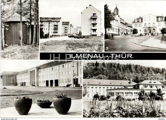 Ilmenau - Thur - Hotel Haus des Handwerks - Stadtkulturzentrum - HOG Lindenhof - car - old postcard - Germany DDR - used - JH Postcards