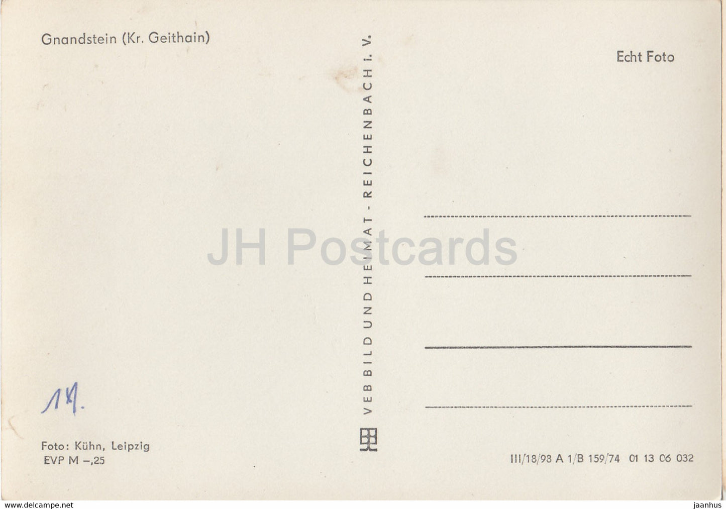 Gnandstein - Kr Geithain - Deutschland DDR - unbenutzt