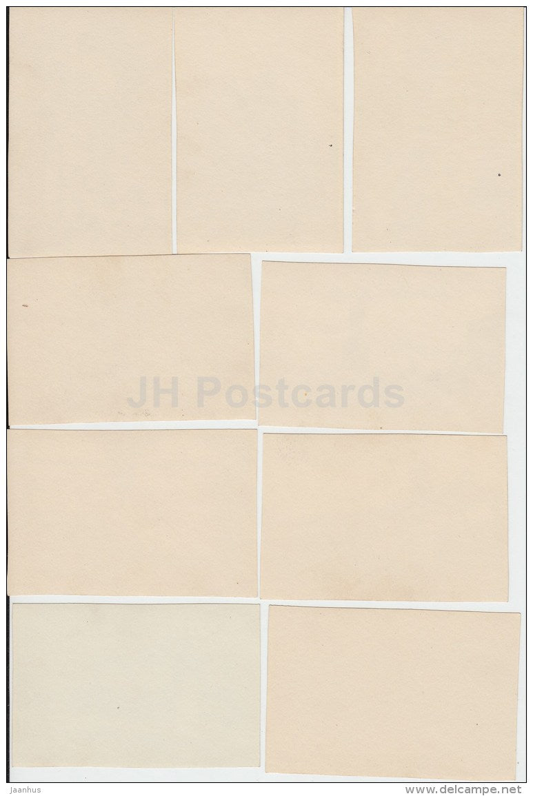 set of 10 mini photos - Views of Moscow - 1954 - Russia USSR - unused - JH Postcards