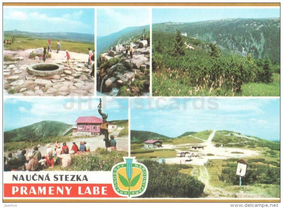 Krkonose - Prameny Labe - waterfall - Elbe valley - Czechoslovakia - Czech - unused - JH Postcards