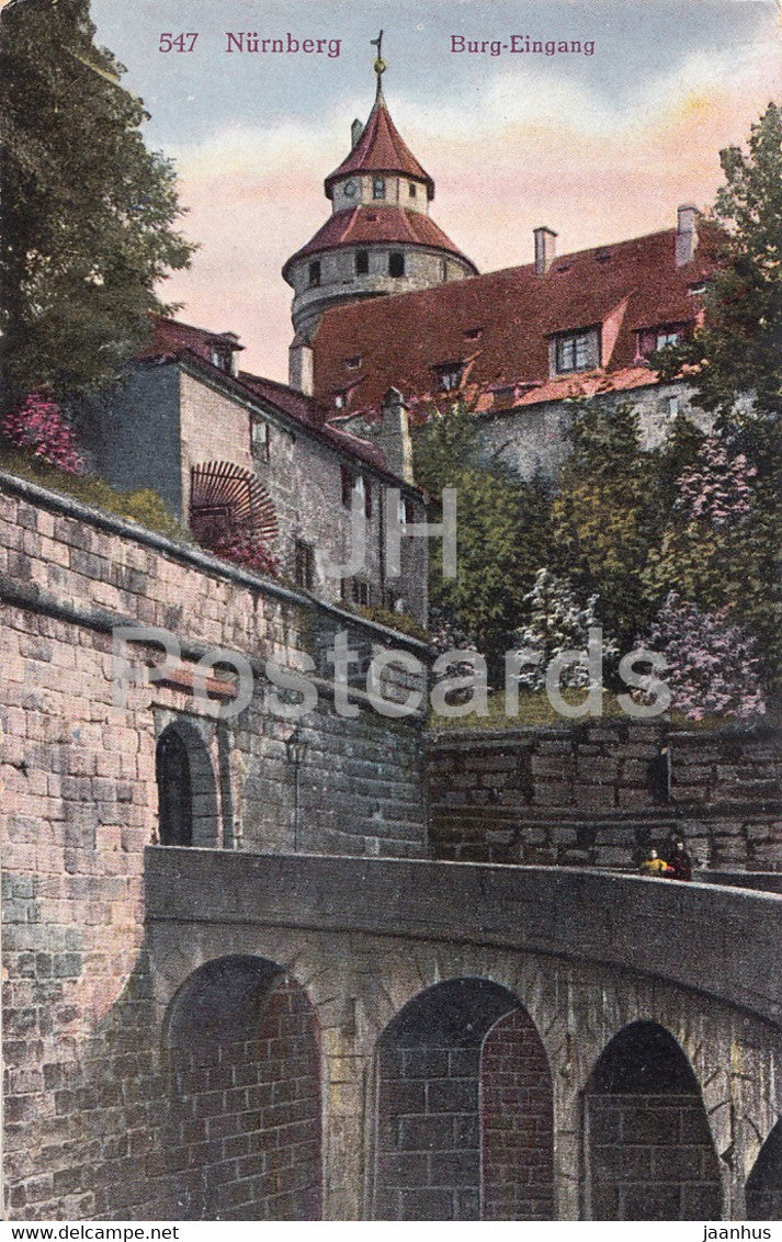Nurnberg - Burg Eingang - Nuremberg - 547 - old postcard - Germany - unused - JH Postcards