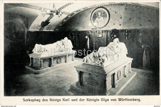 Sarkophag des Konigs Karl und der Konigin Olga von Wurttemberg - old postcard - 1911 - Germany - used - JH Postcards